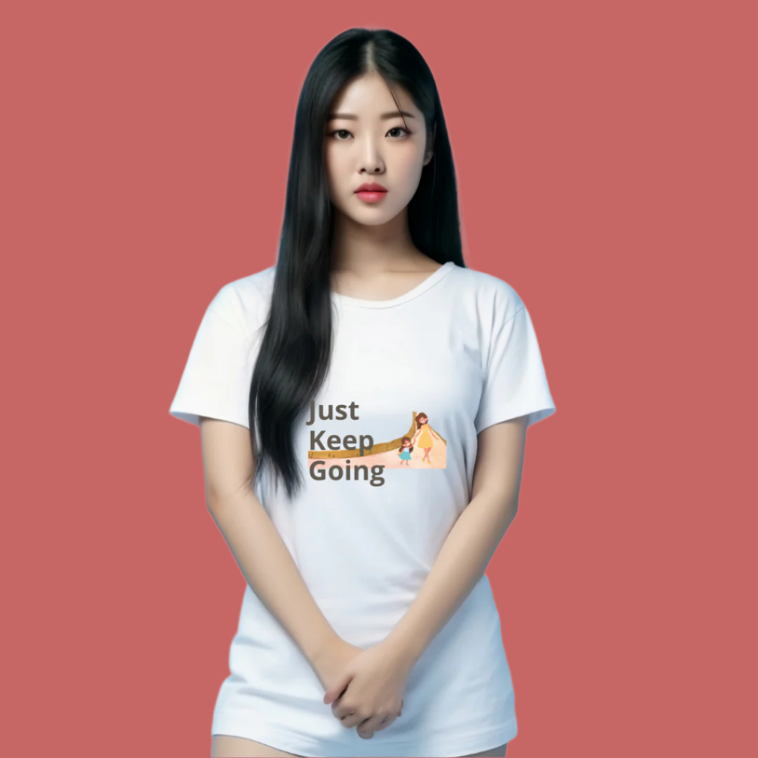Just Keep Going Motivational T-Shirt, 100% Cotton, Short Sleeve